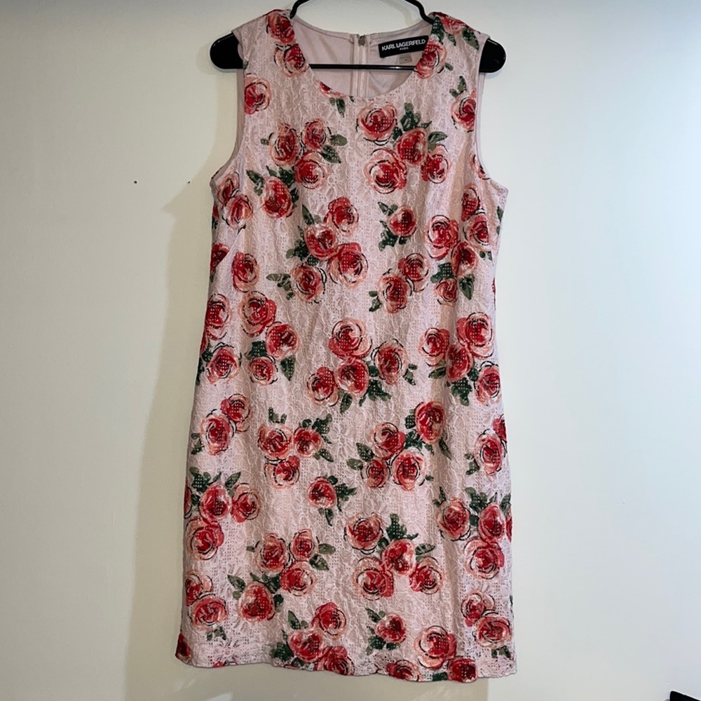 KARL LAGERFELD PARIS rose shift dress